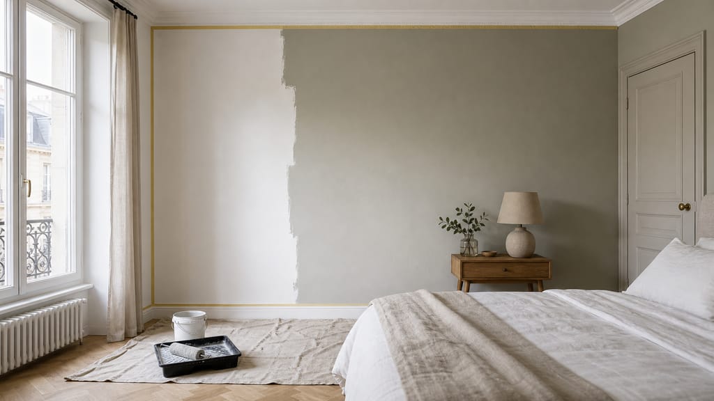 Prévoir la peinture pour une chambre Chambre ou pièce claire avec murs blancs et lumière naturelle