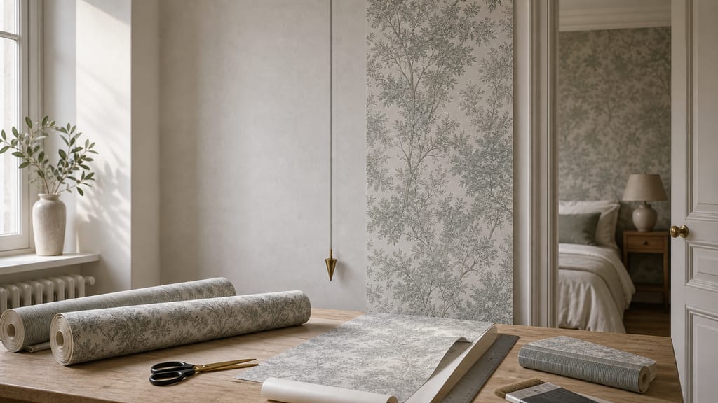 Prévoir des rouleaux de papier peint Mur intérieur clair prêt à recevoir un revêtement décoratif